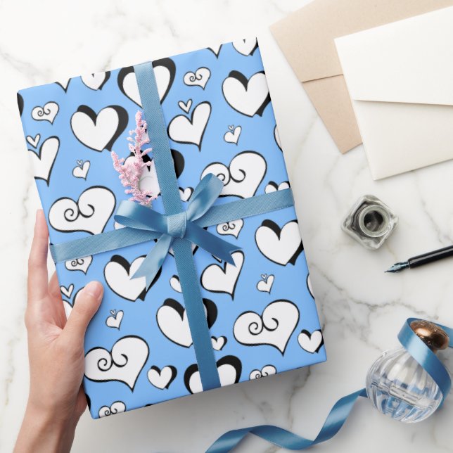 Blå hjärtans inslagspapper presentpapper (Gifting)