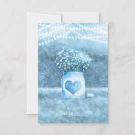 Blå Hjärtformad Murarvas & Babysand Tablett Nummer Inbjudningar