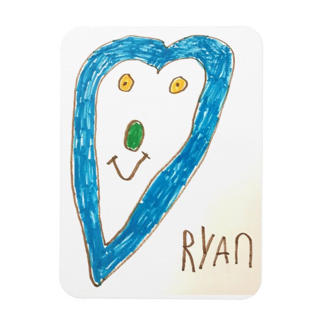 Blå hjärtmagnet magnet (Vertikal)