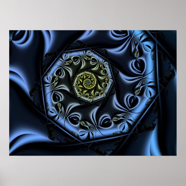Blå hjärtspiral poster (Framsidan)