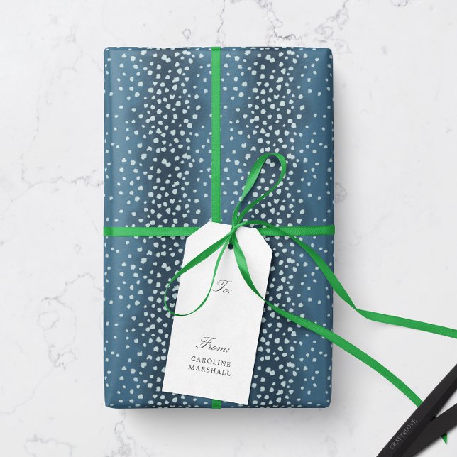 Blå Hjort Fawn Spots Presentpapper (animal print baby deer fawn spot patterned gift wrapping paper in navy blue)