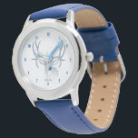 Blå hjort-head-illustration armbandsur<br><div class="desc">Bild på hjorten för den blå tonen i eleganten. Vit bakgrund och blå siffror. Alla färg kan begäras via e-post. Om du behöver hjälp med att anpassa någon av mina designers kontaktar du ArtOnWear-designern. Kostnadsfri textformatering med hjälp av direkthjälp tillgänglig på begäran.</div>
