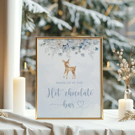 Blå hjort Varm vid hetten choklad pub Poster