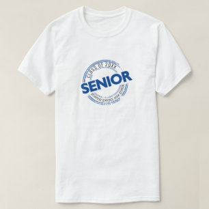 Blå högre klass av utstressad bricka t shirt
