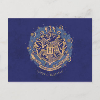 Blå HOGWARTS™-vapen Julkrans Helg Vykort