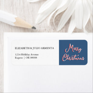Blå Holly Jolly Jul Returadress Etikett