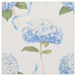 Blå Hortensia Band Blommönster Tyg