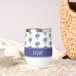 Blå Hortensia Blå Rand Coastal Monogram