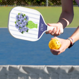 Blå Hortensia Blå Rand Monogram Mönster