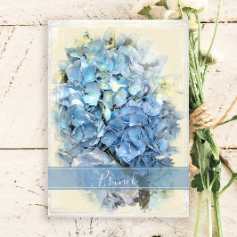 Blå Hortensia Blomma Post Bröllops Brunch Inbjudningar
