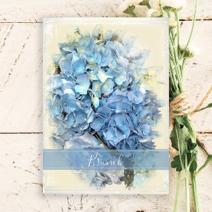 Blå Hortensia Blomma Post Bröllops Brunch Inbjudningar