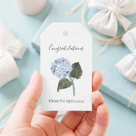 Blå Hortensia Blomma Presentetikett