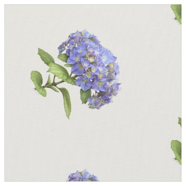 Blå Hortensia Blomma Tyg (Närbild)