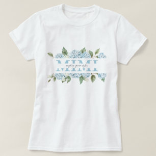 Blå Hortensia Blommig Barnbarns Namn Mimi Present T Shirt