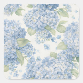 Blå Hortensia Blommig Klistermärke • Kustpresent