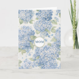 Blå Hortensia Blommig MAMMA-Kort Elegant Gåva Kort