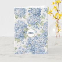 Blå Hortensia Blommig MAMMA-Kort Elegant Gåva