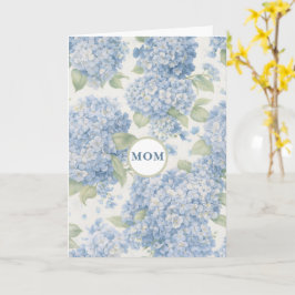 Blå Hortensia Blommig MAMMA-Kort Elegant Gåva Kort