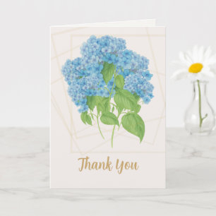 Blå Hortensia Blommig Tack Kort