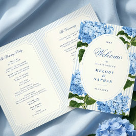 Blå Hortensia Blommor Bröllop Vikt Papper Program