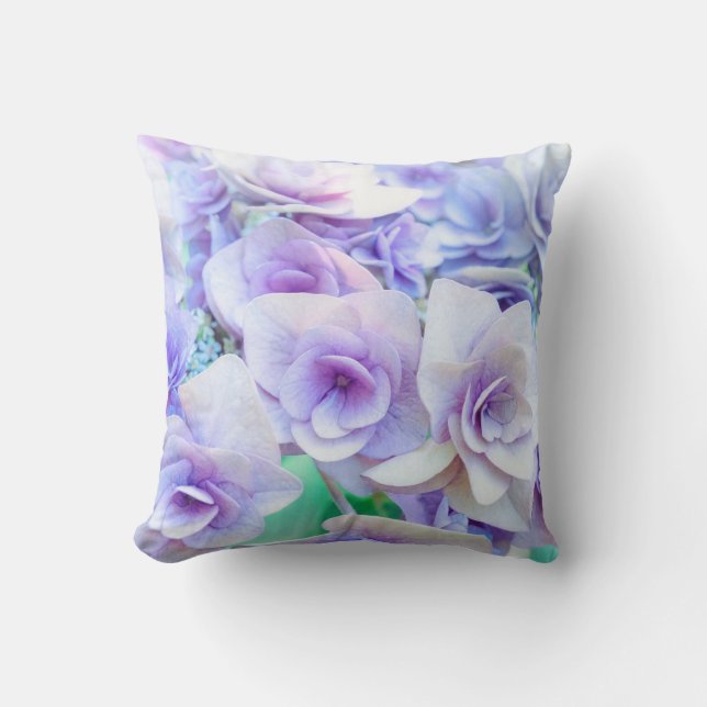 Blå hortensia blommor kudde (Framsida)