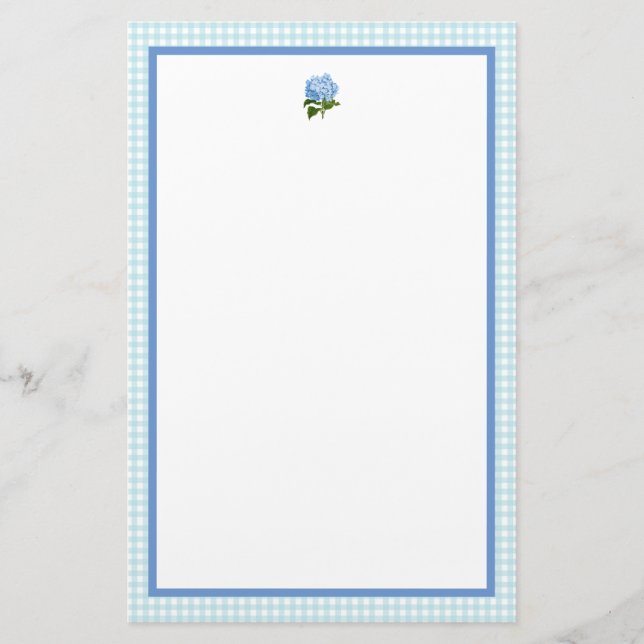 Blå Hortensia Brevpapper (Framsida)