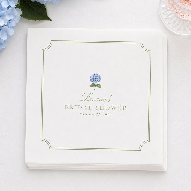 Blå Hortensia Bröllopsdusch Servetter (Skapare uppladdad)