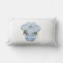 Blå Hortensia i Chinoiserie Kruka Lumbarkudde