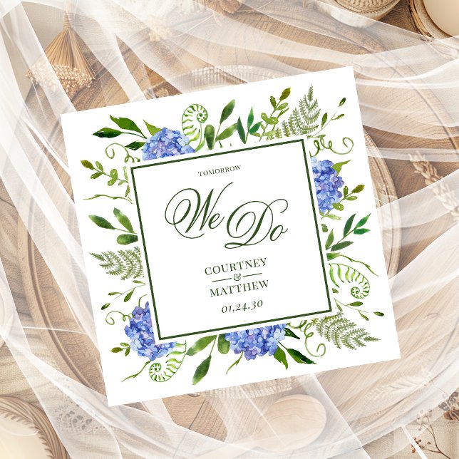 Blå Hortensia I morgon Gör Vi Cocktail Pappersservett (Skapare uppladdad)