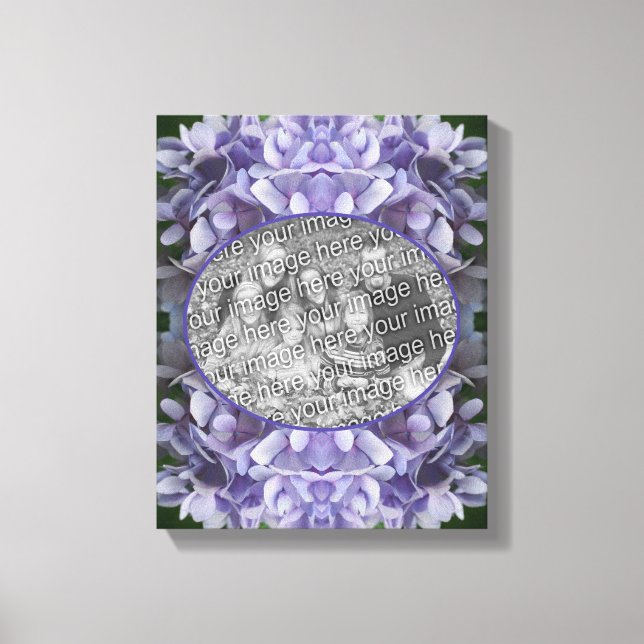 Blå Hortensia Kronblad Skapa Ditt Eget Foto Canvastryck (Framsida)