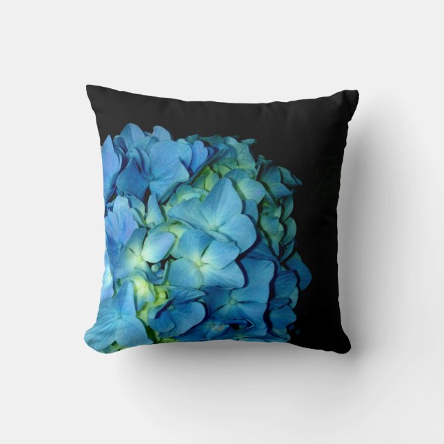 Blå Hortensia Kudde (Framsida)