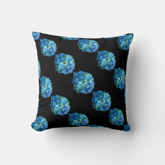 Blå Hortensia Kudde (Framsida)