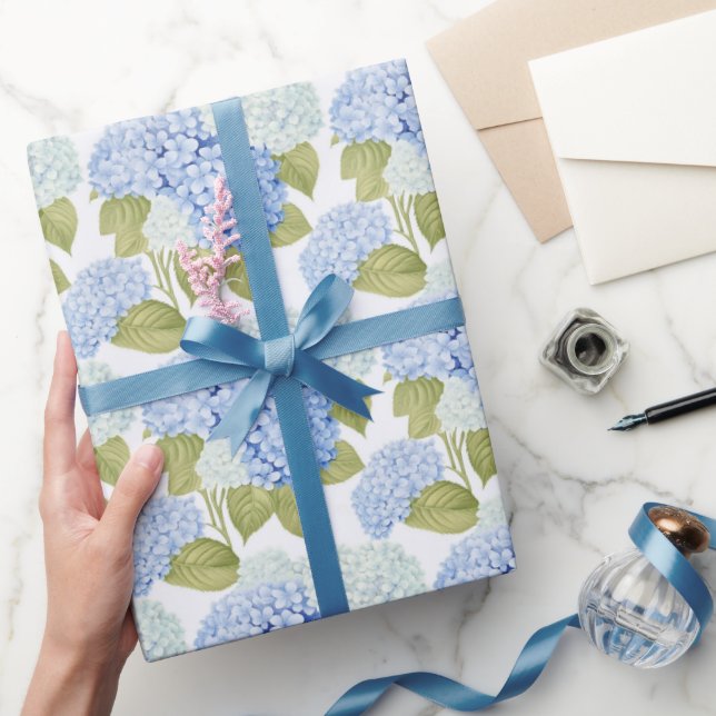 Blå Hortensia Lycka Presentpapper (Gifting)