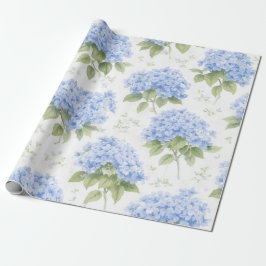 Blå Hortensia Lyxig Blommigt Presentationspapper Presentpapper