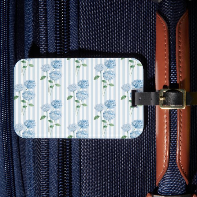 Blå Hortensia Målning Blå Rand Kust Bagagebricka (Framsida Insitu 4)