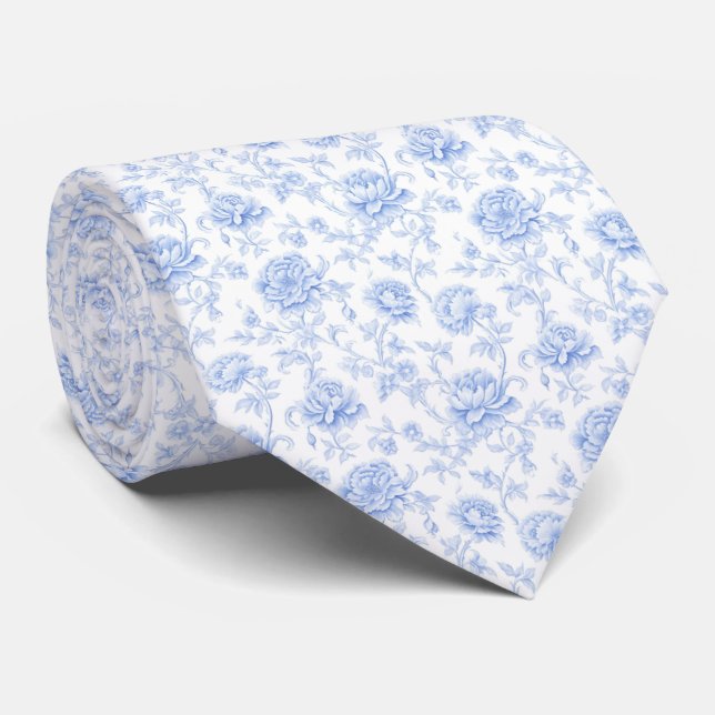 Blå Hortensia Mönster Akvarell Blommor Botanik Slips (Rullad)