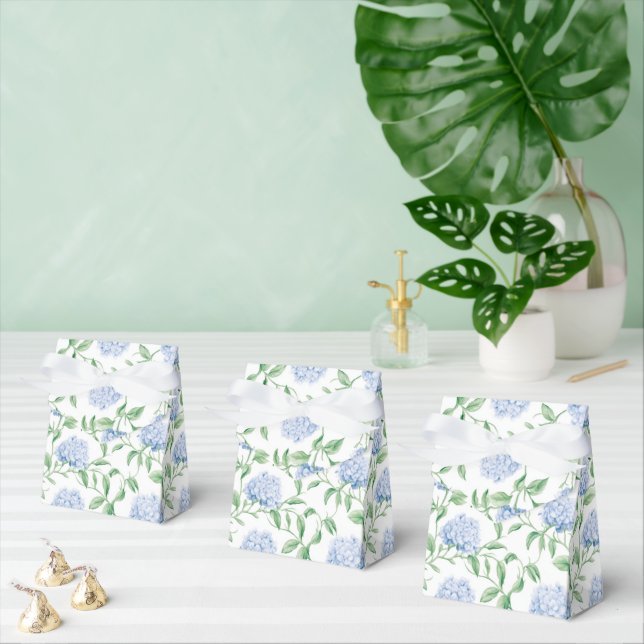 Blå Hortensia Mönster Akvarell Blommor Botanisk Presentaskar (Multipel)