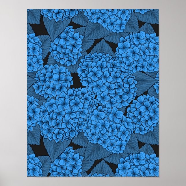 Blå hortensia poster (Framsidan)