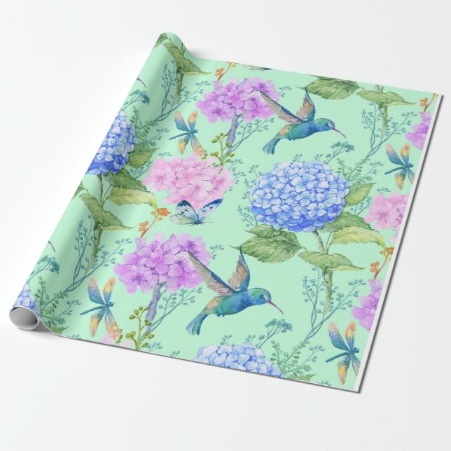 Blå Hortensia Presentpapper (Utrullad)