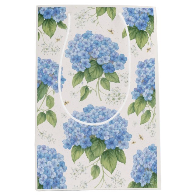 Blå Hortensia Presentpåse | Elegant Blomma (Framsidan)