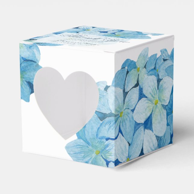 Blå Hortensia Sofistikerad Bröllopspresentlåda Presentaskar (Framsidan Sidan)