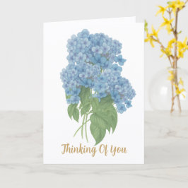 Blå Hortensia Tänker på Dig Kort