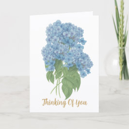Blå Hortensia Tänker på Dig Kort