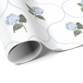 Blå Hortensia Trädgårds Blommig Gitterställning Presentpapper