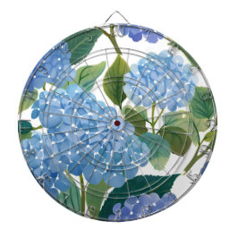 Blå Hortensior | Vacker Blomsterbuske Darttavla