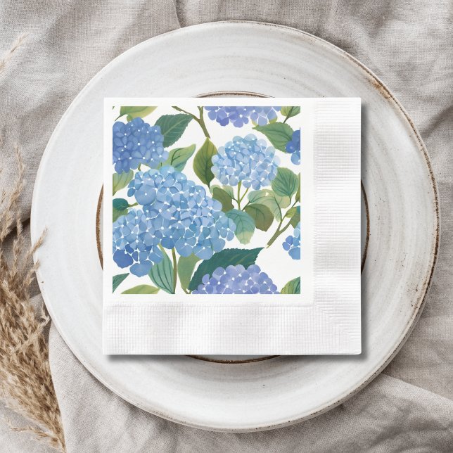 Blå Hortensior | Vacker Blomsterbuske Pappersservett (Skapare uppladdad)