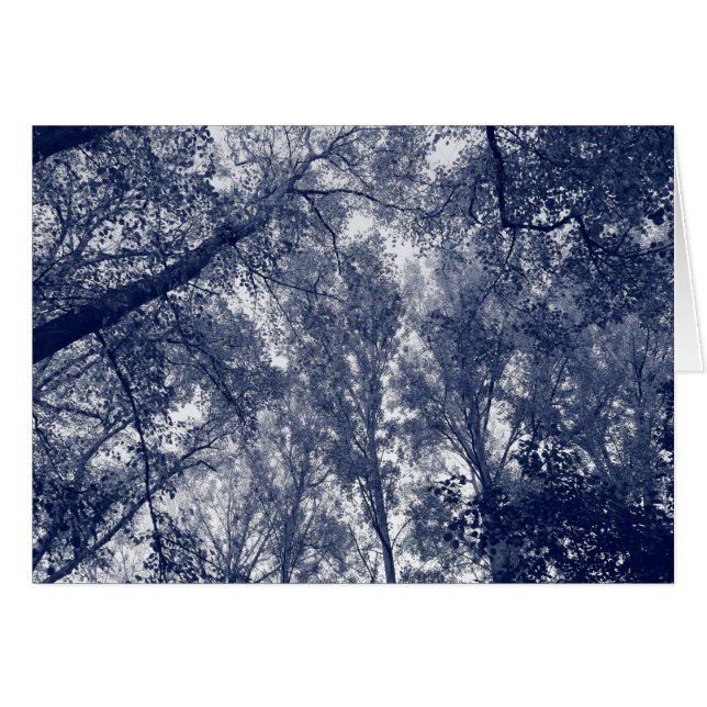 Blå höst hälsningskort (Framsidan Horizontal)