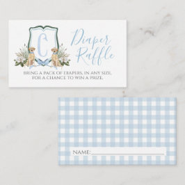 Blå Hund Boy Shower Raffle Tilläggskort