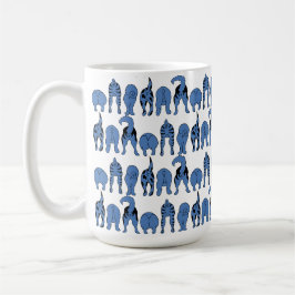 Blå Hund Bumpar Mönster Kaffemugg