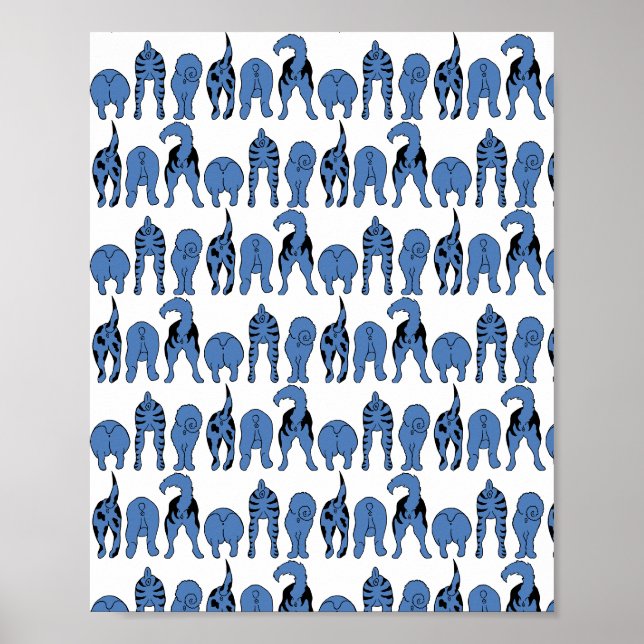Blå Hund Bumpar Mönster Poster (Framsidan)